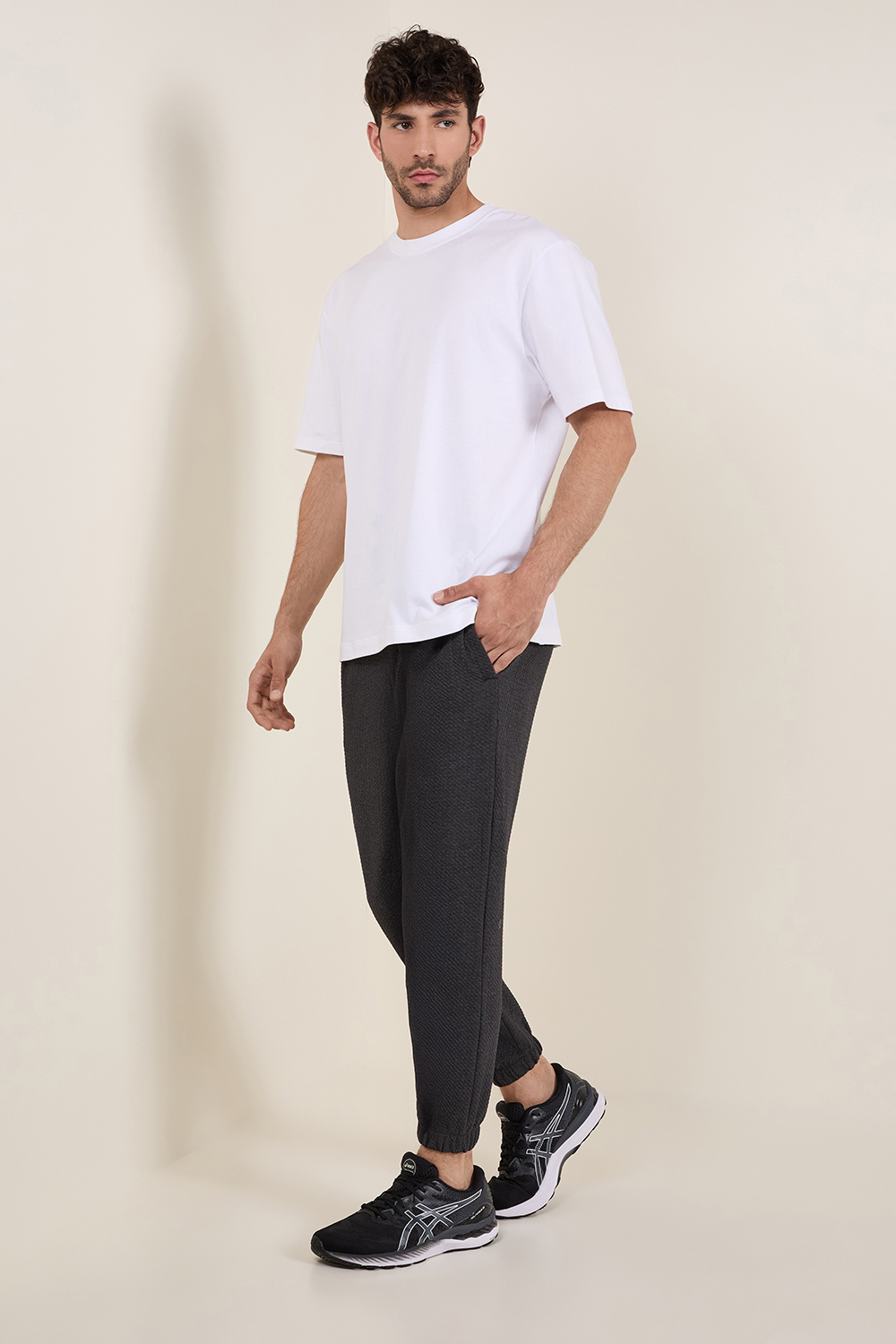Textured Double Knit Cotton Jogger REG